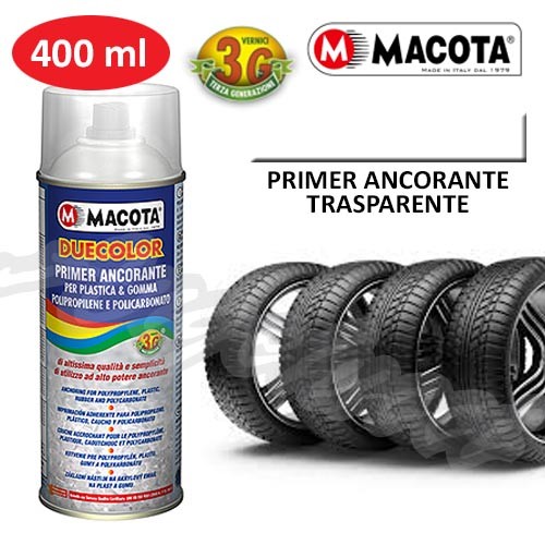 MACOTA 02094 - DUECOLOR PRIMER PER PLASTICA E GOMMA PRIMER ANCORANTE 400ML.  - Angelucci Motori S.r.l.s.